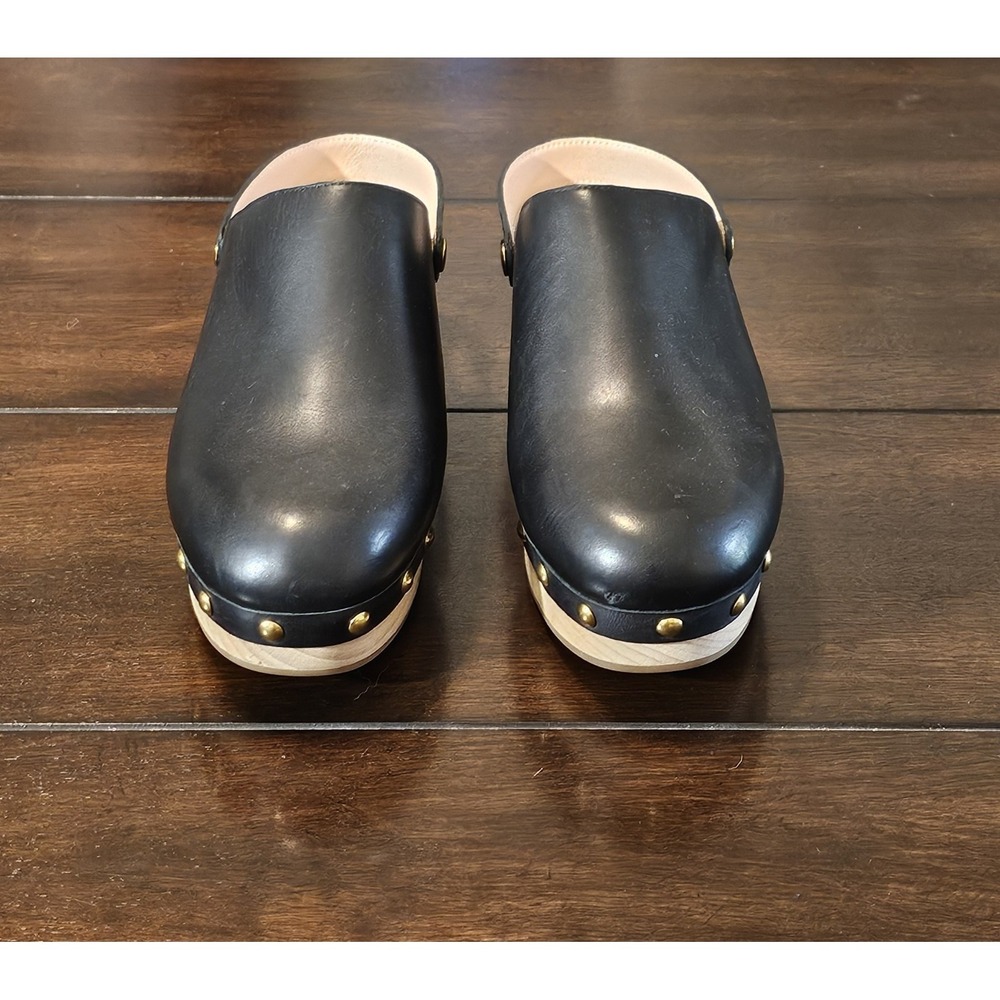 J.Crew Womens $198 Convertible Leather Clogs Black Size 8.5 BA188 - Picture 5 of 8